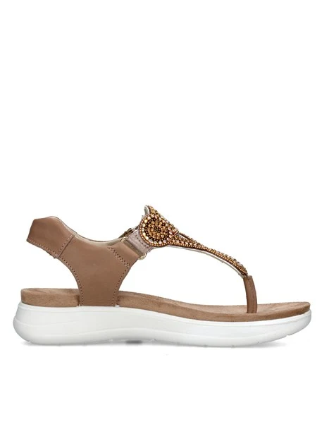 SANDALI CON ZEPPA 7786611 DONNA BEIGE