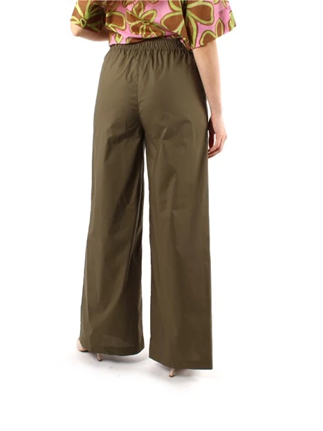 PANTALONI PALAZZO CON COULISSE DONNA VERDE