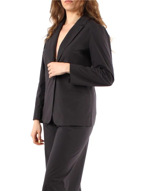 GIACCA BLAZER SFIANCATA IN COTONE DONNA MARRONE