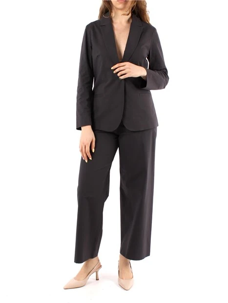 GIACCA BLAZER SFIANCATA IN COTONE DONNA MARRONE