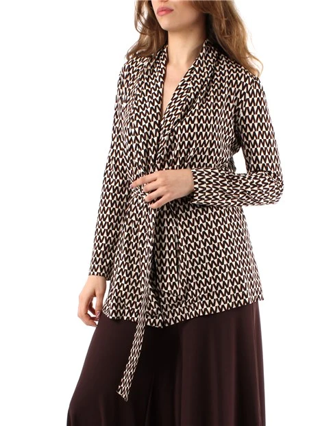 GIACCA BLAZER A FANTASIA CON FUSCIACCA DONNA MARRONE