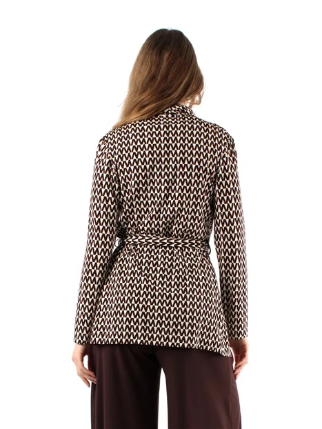GIACCA BLAZER A FANTASIA CON FUSCIACCA DONNA MARRONE