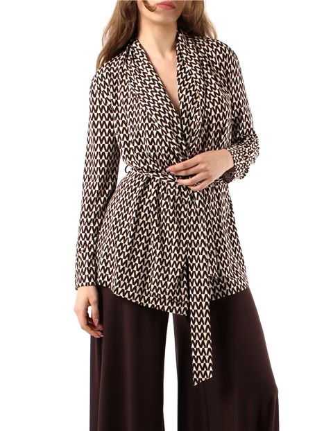 GIACCA BLAZER A FANTASIA CON FUSCIACCA DONNA MARRONE