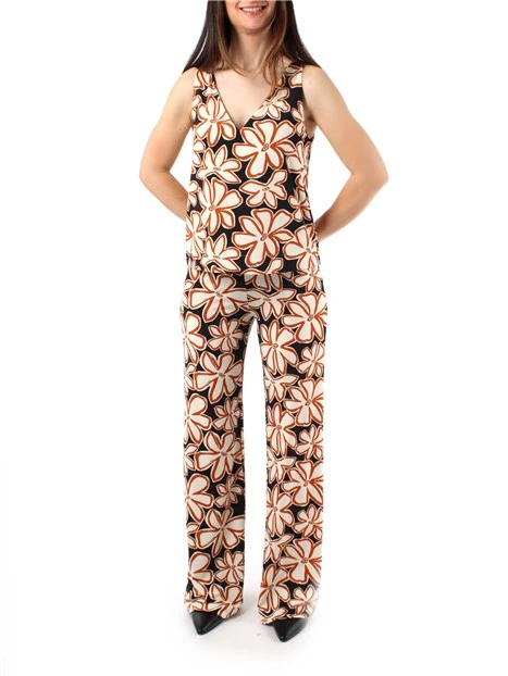 TOP A FANTASIA CON SCOLLO A V DONNA GRIGIO