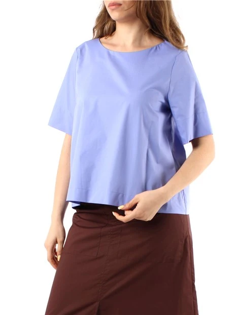 BLUSA A MANICHE CORTE DONNA AZZURRO