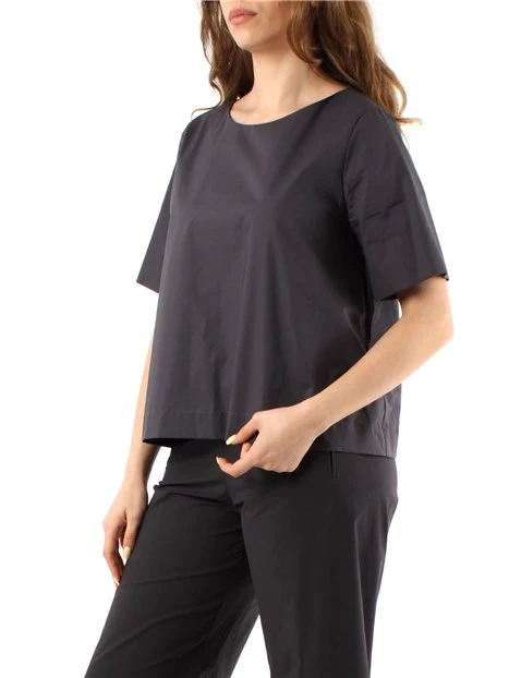 BLUSA A MANICHE CORTE DONNA GRIGIO SCURO