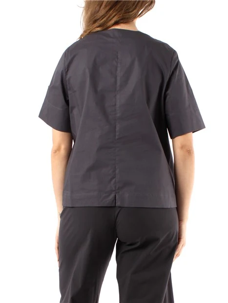 BLUSA A MANICHE CORTE DONNA GRIGIO SCURO