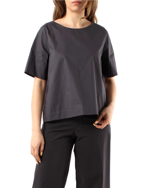 BLUSA A MANICHE CORTE DONNA GRIGIO SCURO