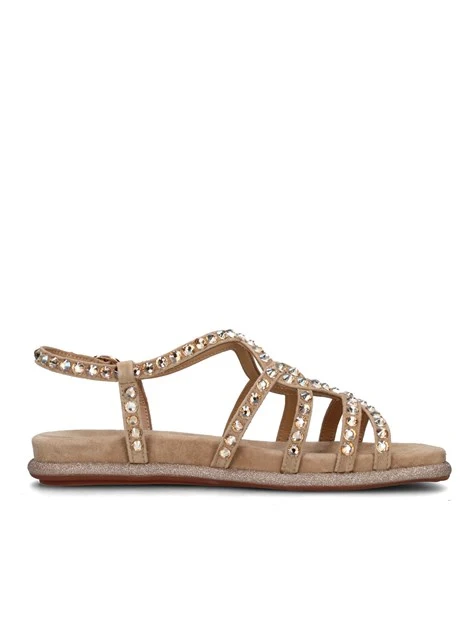SANDALI CON ZEPPA V2551600 DONNA BEIGE