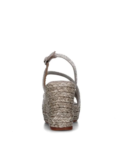 SANDALI CON ZEPPA V2551274 DONNA BEIGE SCURO