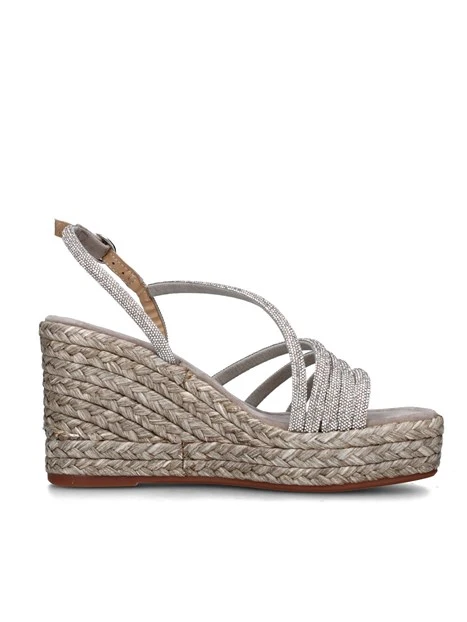 SANDALI CON ZEPPA V2551274 DONNA BEIGE SCURO