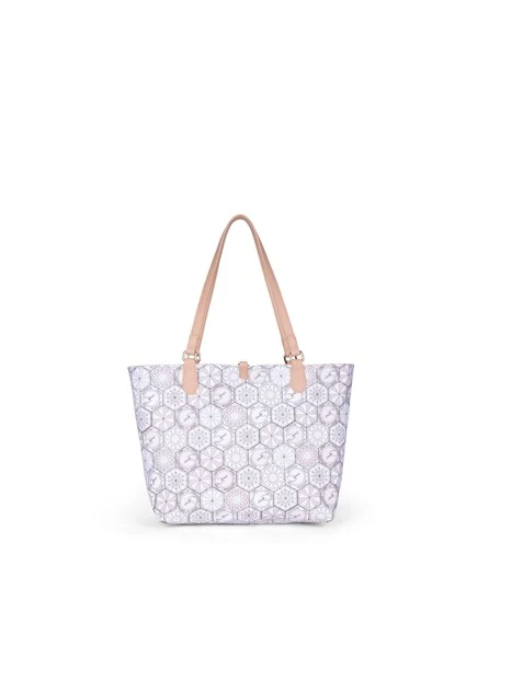 BORSA A SPALLA BINTD8156WZ DONNA BEIGE BIANCO