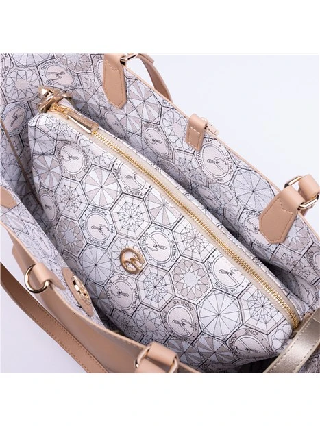 BORSA A SPALLA BINTD8156WZ DONNA BEIGE BIANCO