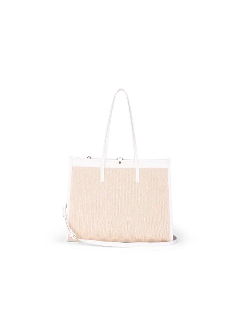 BORSA A SPALLA BENF08556WE DONNA BEIGE BIANCO