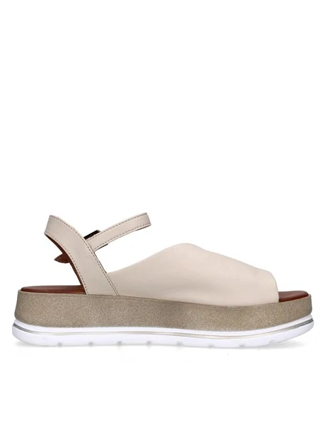SANDALI CON ZEPPA WE3401 DONNA BEIGE