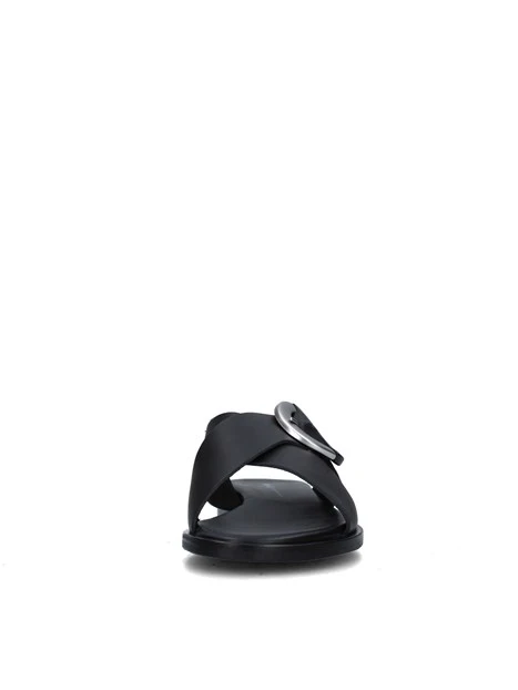 SANDALI TACCO BASSO 85P6 DONNA NERO