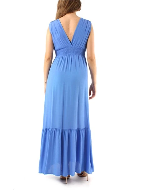 VESTITO LUNGO IN CREPONNE DI VISOSA DONNA BLU