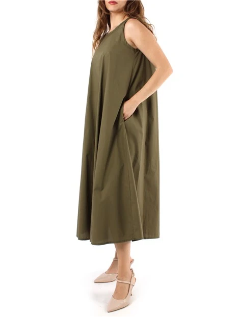 VESTITO LUNGO CON SPALLINE DONNA VERDE