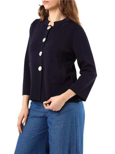 GIACCA CORTA IN MAGLIA DONNA BLU NAVY