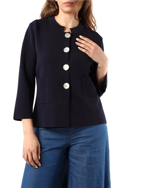 GIACCA CORTA IN MAGLIA DONNA BLU NAVY