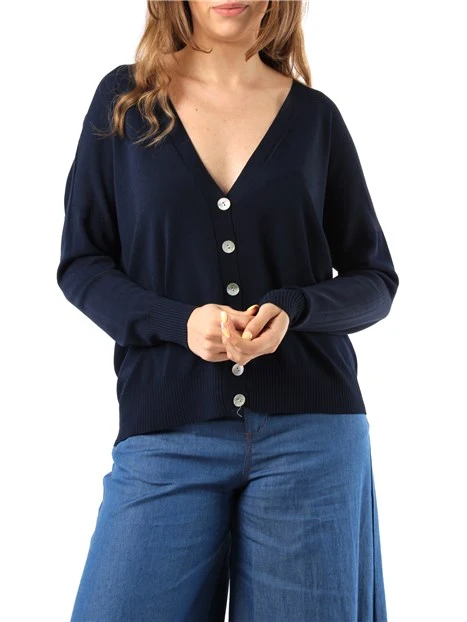 CARDIGAN CON BOTTONI DONNA BLU