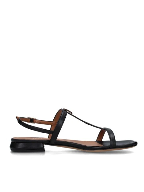 SANDALI TACCO BASSO L323 DONNA NERO