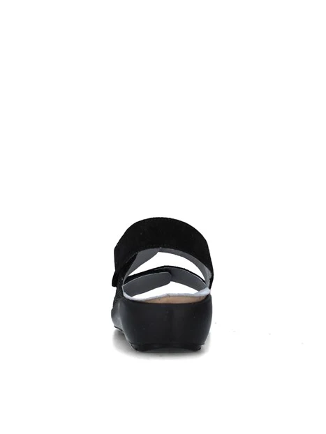 SANDALI CON ZEPPA Q60239 DONNA NERO