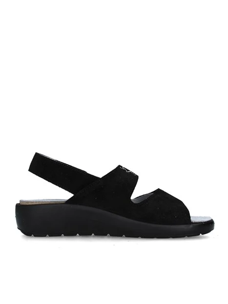 SANDALI CON ZEPPA Q60239 DONNA NERO
