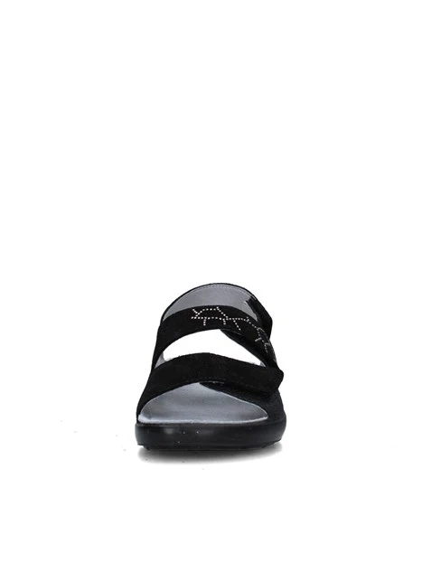 SANDALI CON ZEPPA Q60239 DONNA NERO