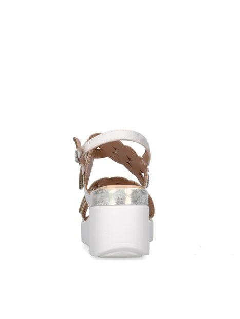 SANDALI CON ZEPPA 019255 DONNA BIANCO