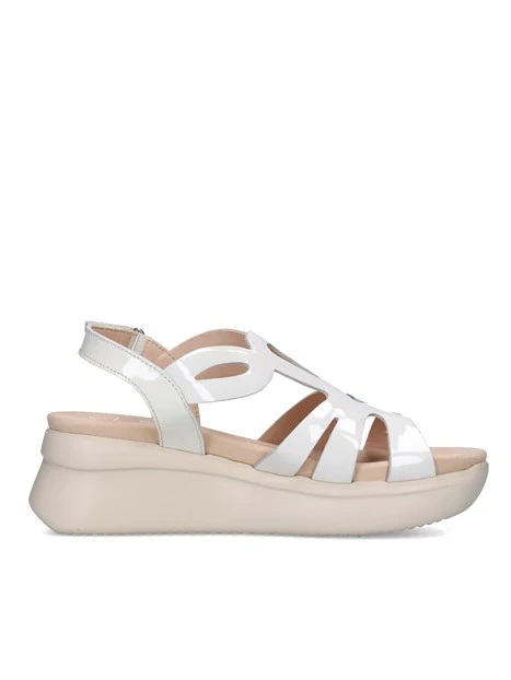 SANDALI CON ZEPPA 29927 DONNA BIANCO