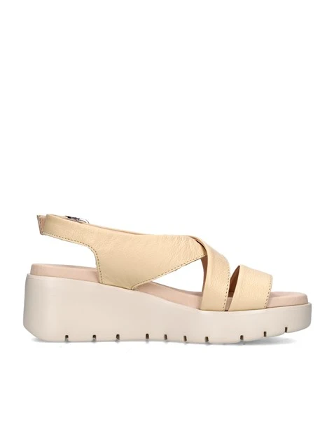 SANDALI CON ZEPPA 32012 DONNA BEIGE