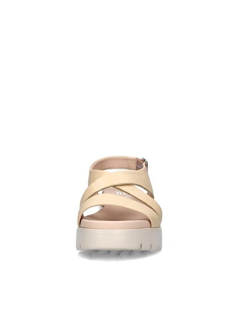 SANDALI CON ZEPPA 32012 DONNA BEIGE