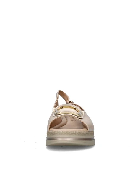 SANDALI CON ZEPPA V32104 DONNA BEIGE