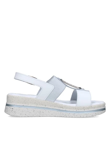 SANDALI CON ZEPPA V32120 DONNA BIANCO