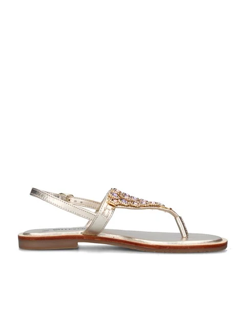 SANDALI TACCO BASSO 14121 DONNA ORO
