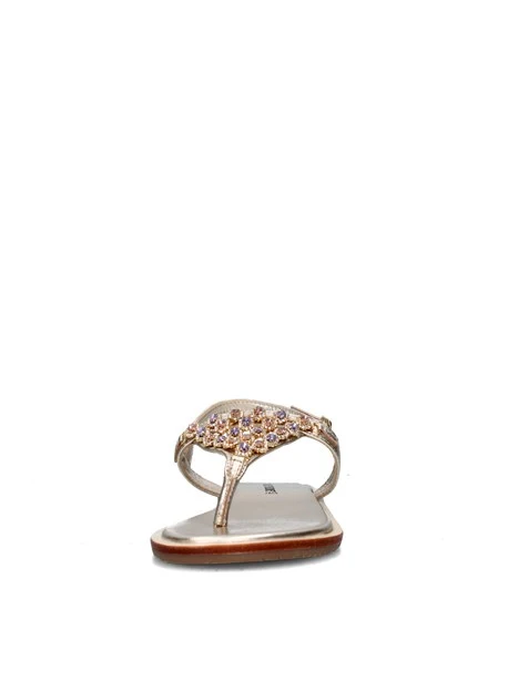 SANDALI TACCO BASSO 14121 DONNA ORO