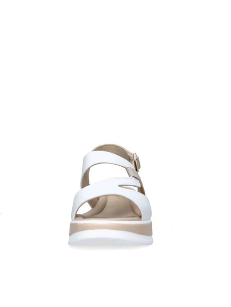 SANDALI CON ZEPPA 32110 DONNA BIANCO
