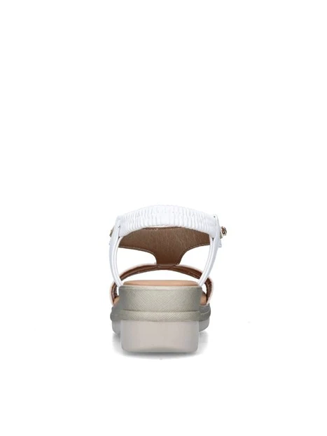 SANDALI CON ZEPPA 55563 DONNA BIANCO