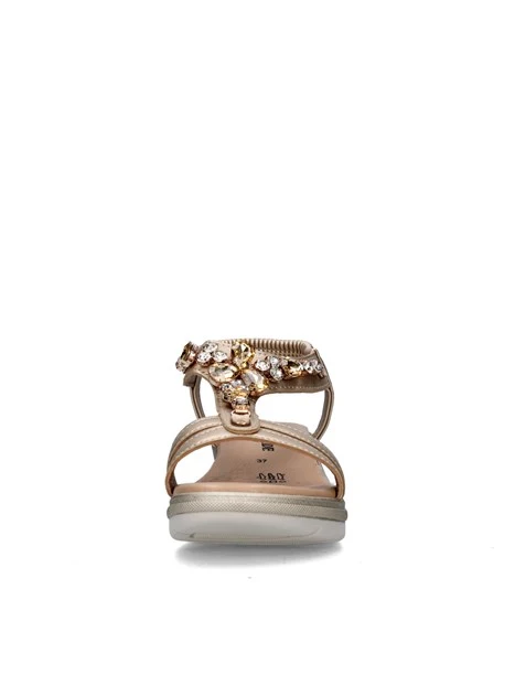 SANDALI CON ZEPPA 55563 DONNA ORO