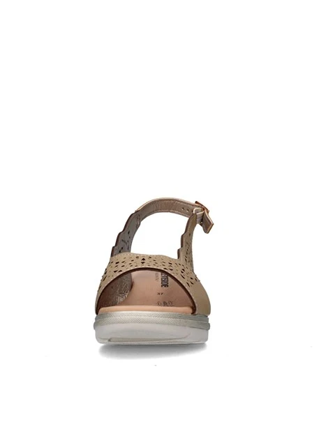 SANDALI CON ZEPPA 55564 DONNA BEIGE
