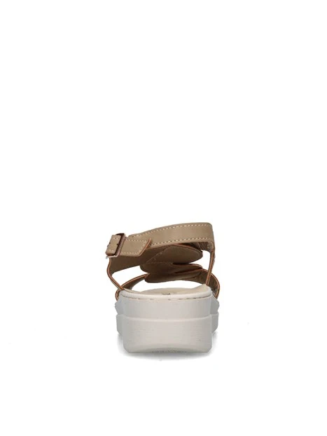 SANDALI CON ZEPPA 55602 DONNA BEIGE