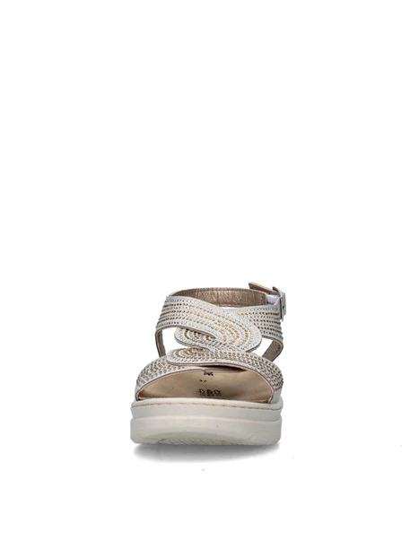 SANDALI CON ZEPPA 55602 DONNA BIANCO SPORCO