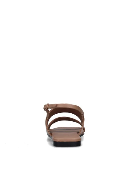 SANDALI TACCO BASSO 37713 DONNA MARRONE