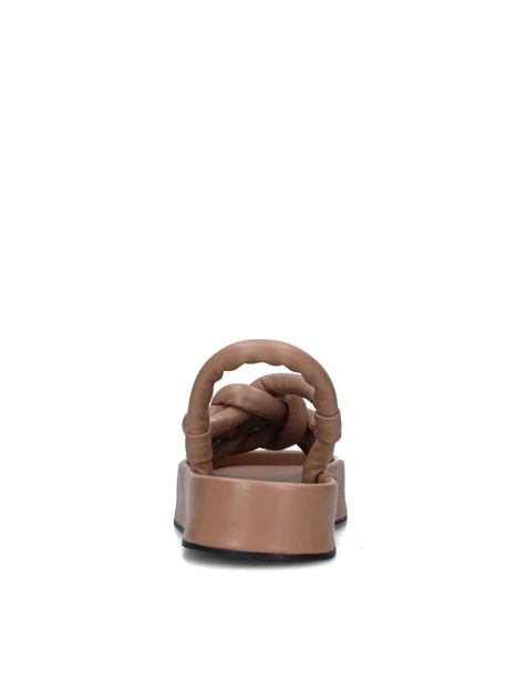 SANDALI CON ZEPPA 37054 DONNA BEIGE