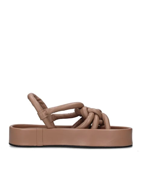 SANDALI CON ZEPPA 37054 DONNA BEIGE