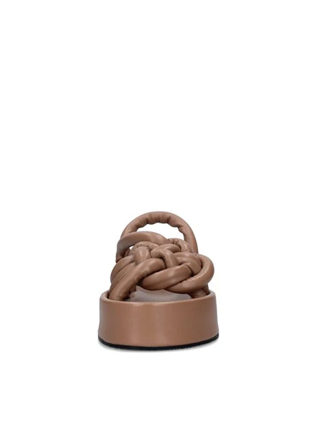 SANDALI CON ZEPPA 37054 DONNA BEIGE