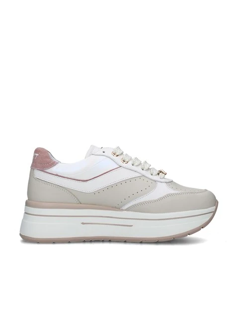 SNEAKERS PLATFORM J-020 DONNA BIANCO BEIGE