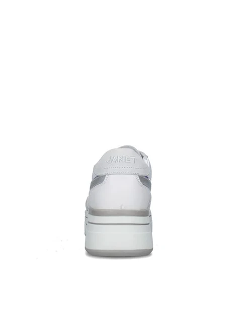 SNEAKERS PLATFORM J-020 DONNA BIANCO ARGENTO