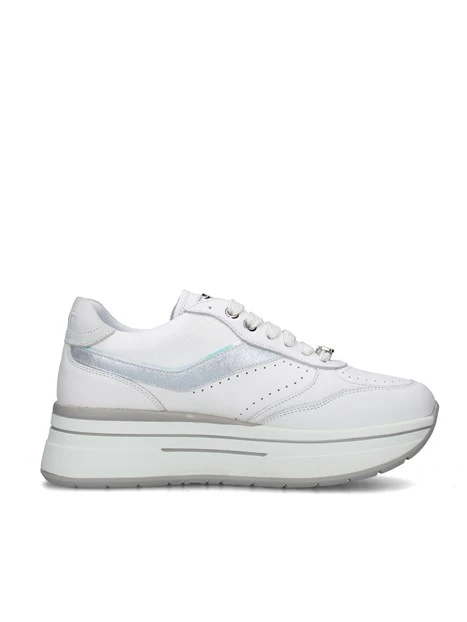 SNEAKERS PLATFORM J-020 DONNA BIANCO ARGENTO